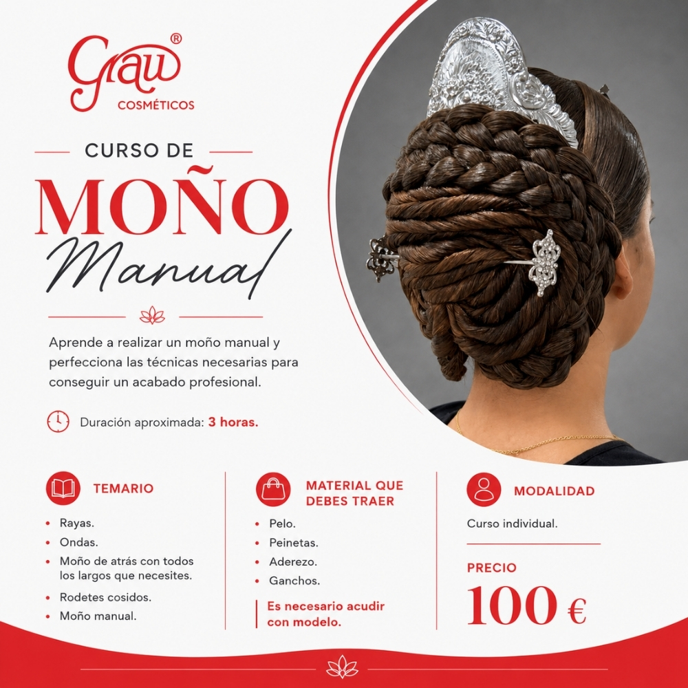Cartel curso moño manual